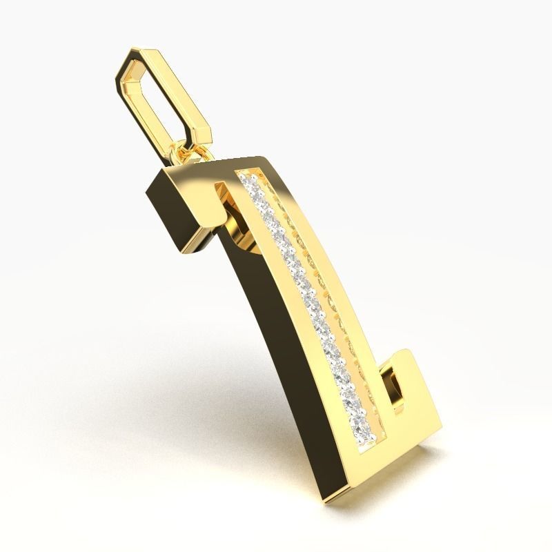 Z SCRIPT DIAMOND PENDANT 3D print model_3