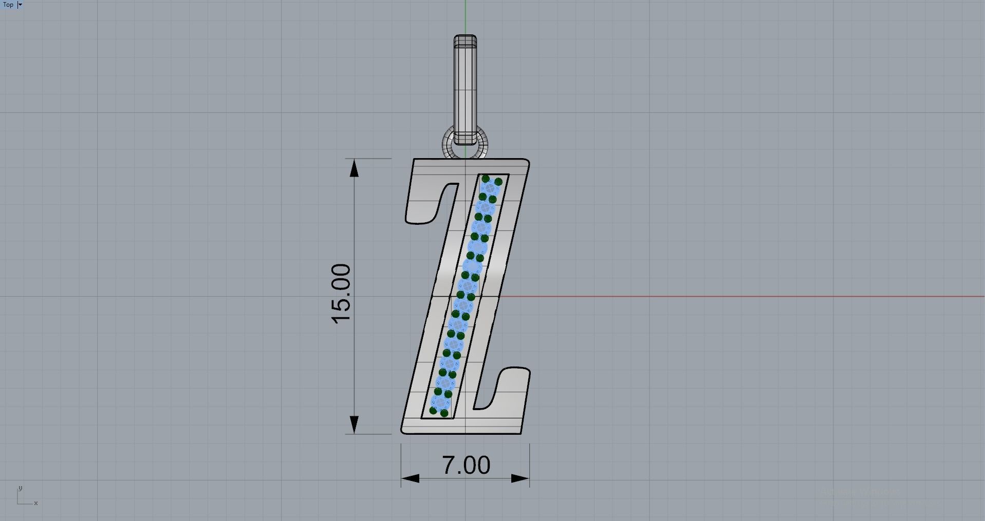Z SCRIPT DIAMOND PENDANT 3D print model_7