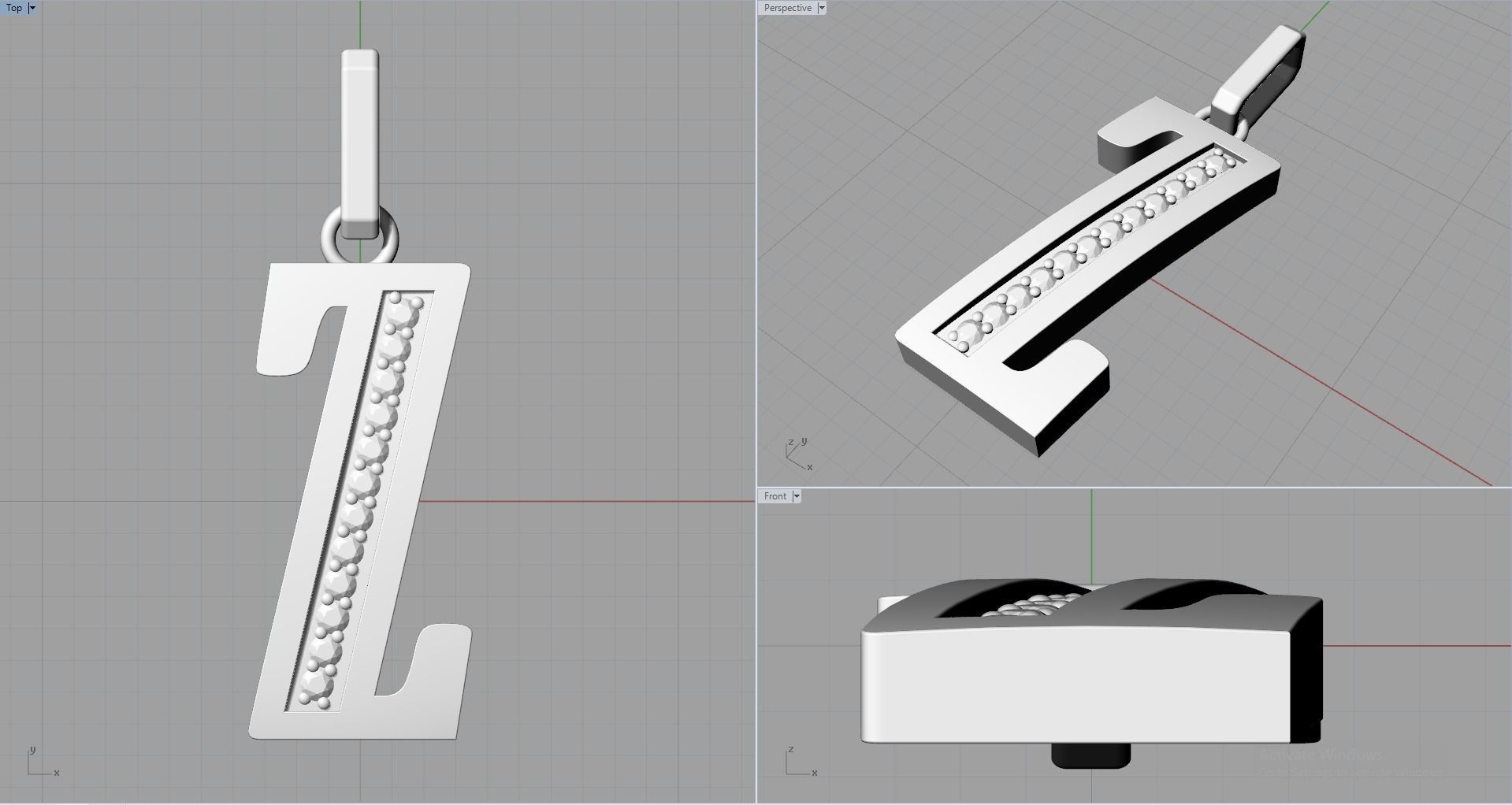 Z SCRIPT DIAMOND PENDANT 3D print model_5
