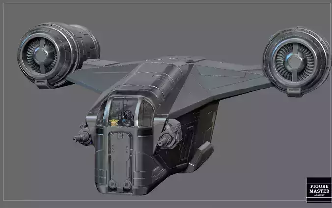 RAZOR CREST WITH COCKPIT MANDALORIAN STARWARS DISNEY 3D print model