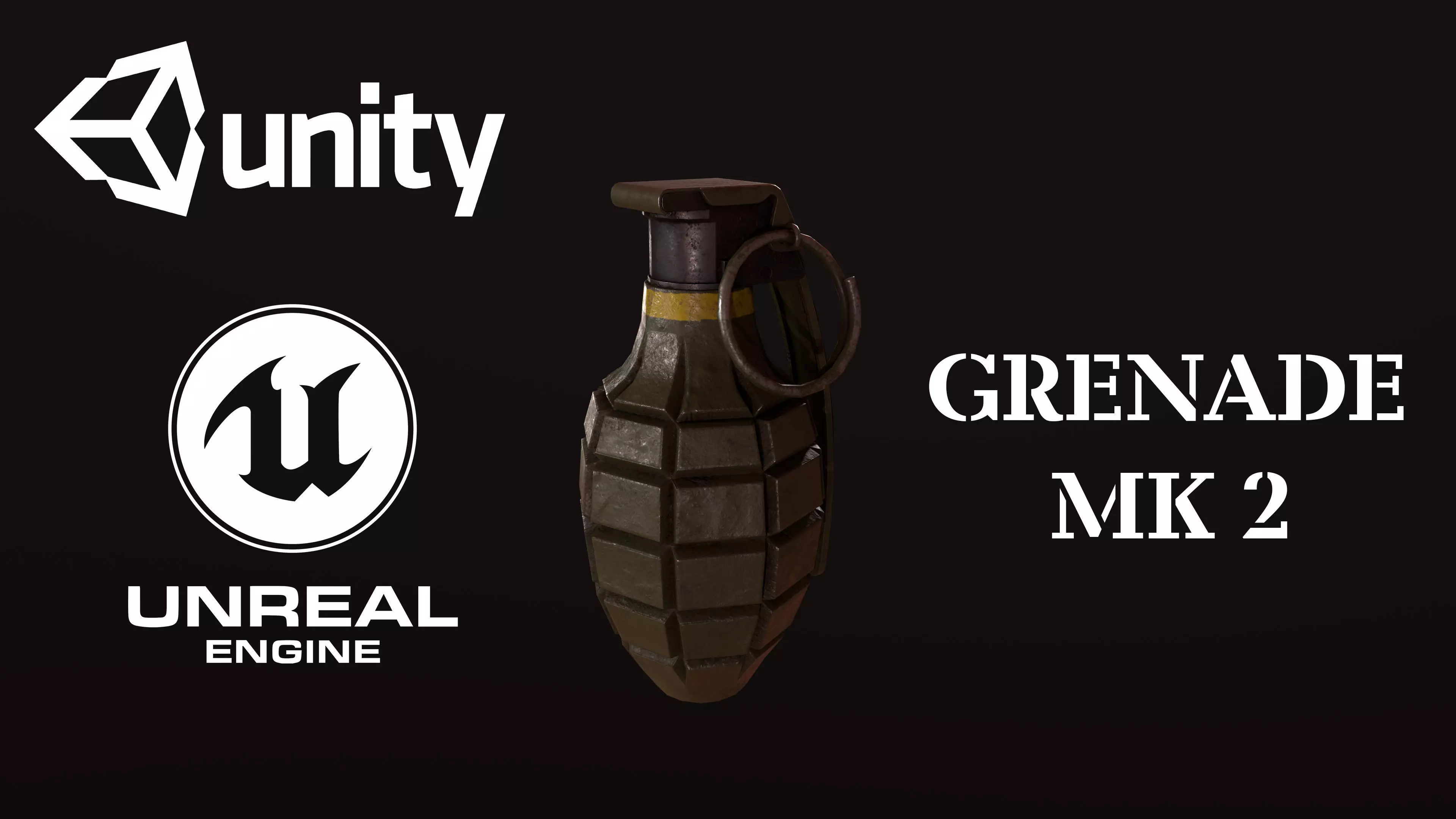 GRENADE MK 2 Low-poly 3D model_0