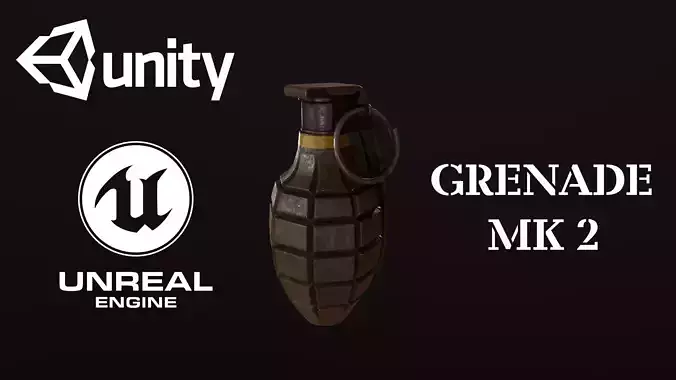 GRENADE MK 2 Low-poly 3D model