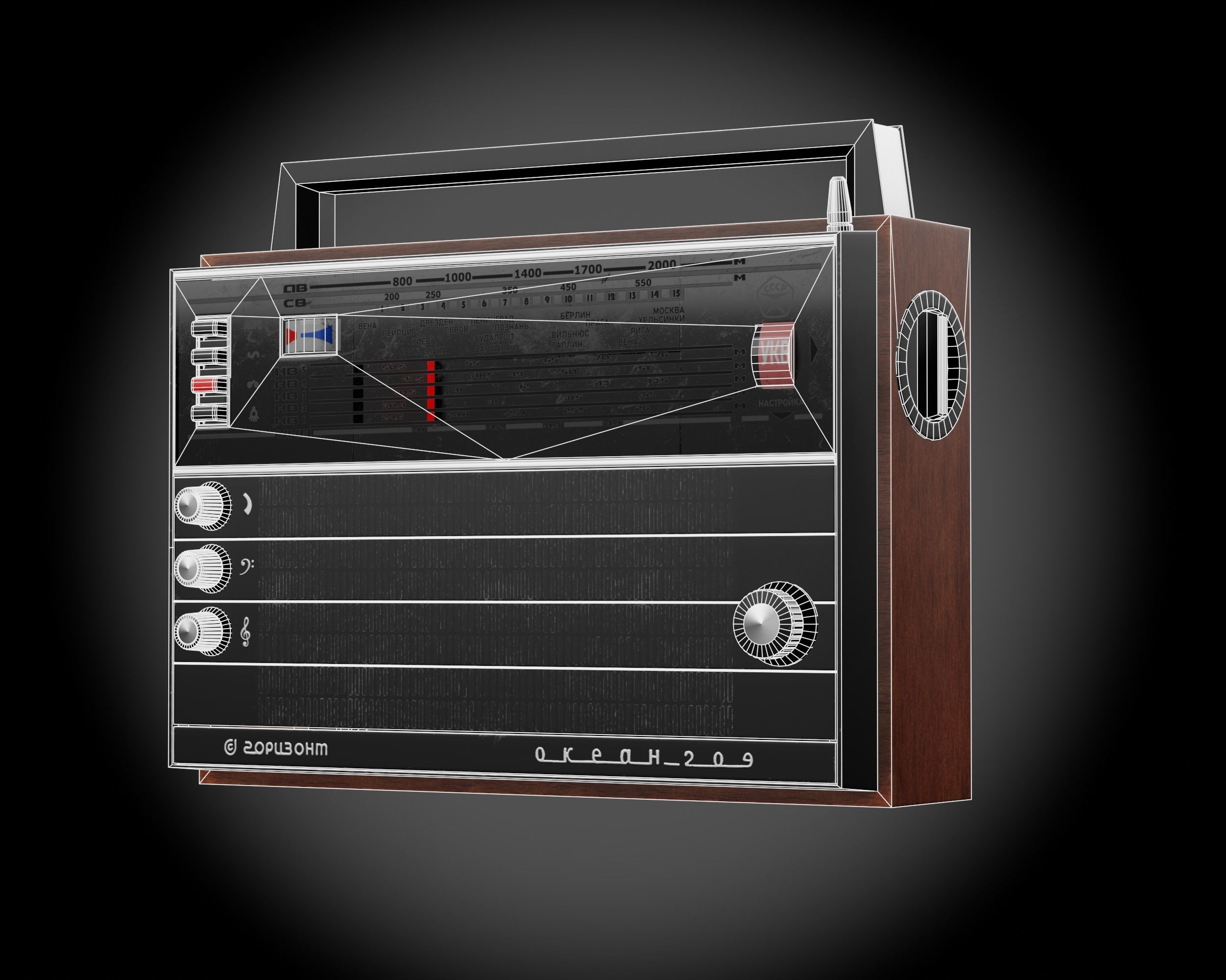 Soviet Radio Ocean-209 Low-poly 3D model_4