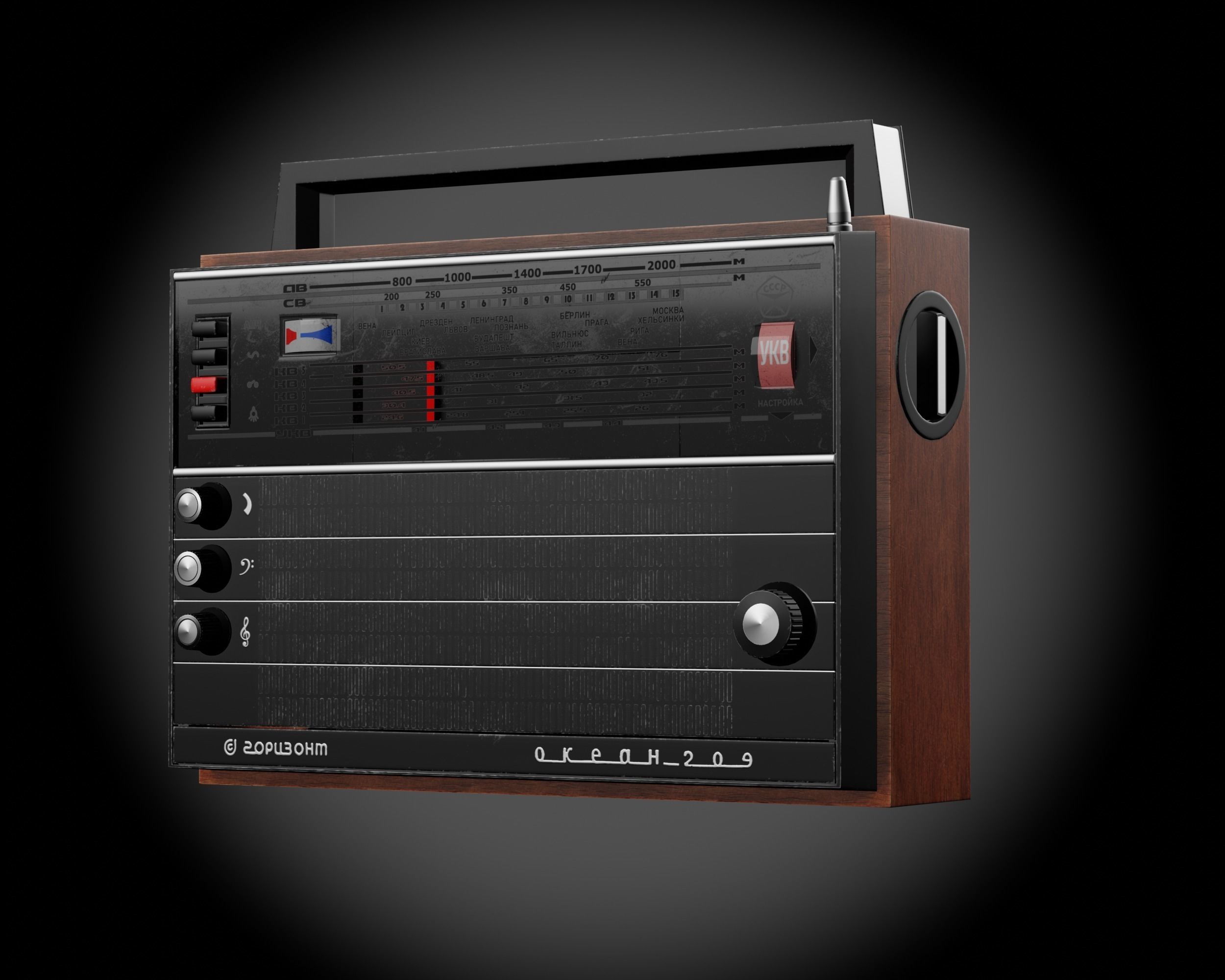 Soviet Radio Ocean-209 Low-poly 3D model_3