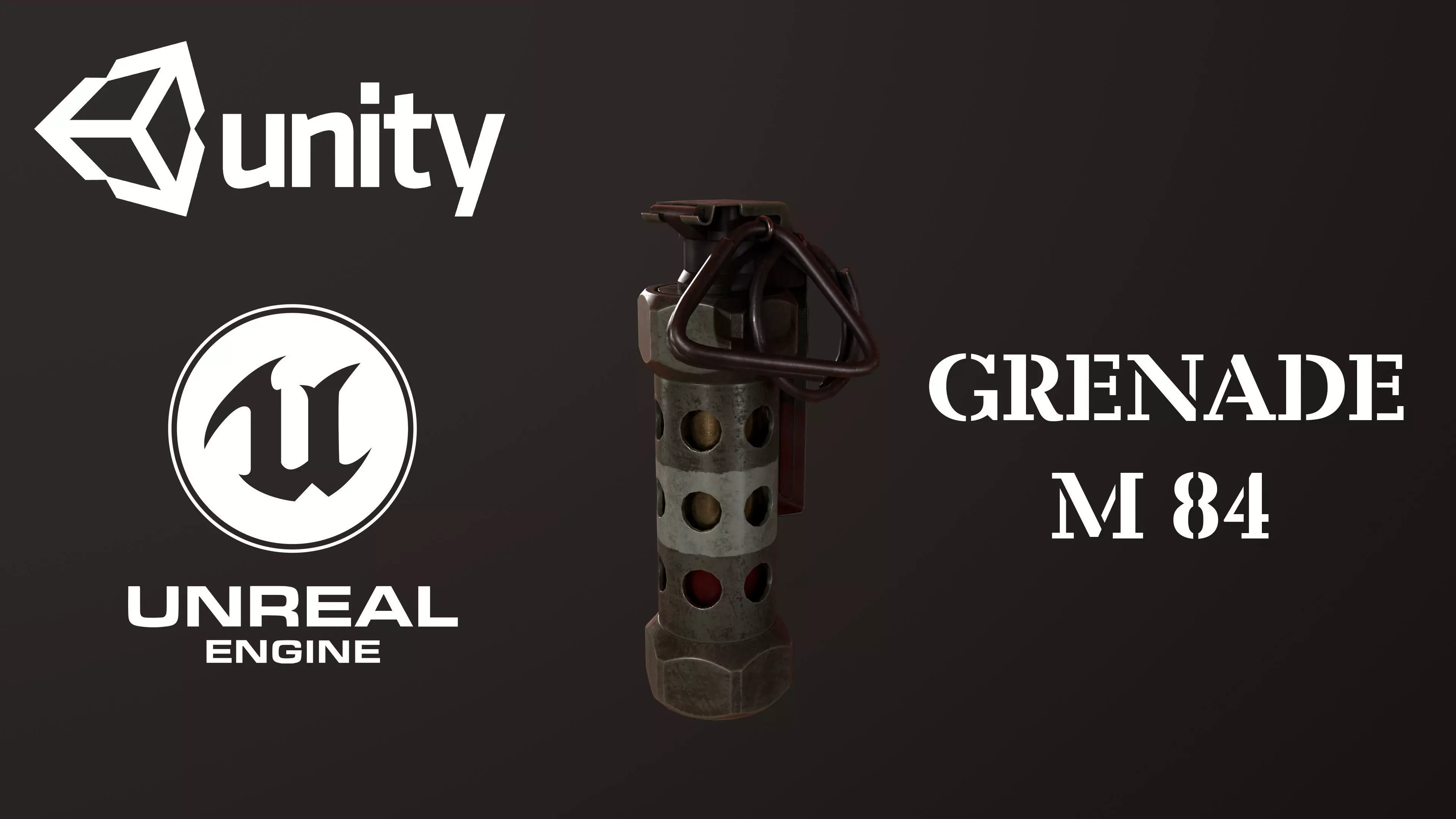 GRENADE M 84 Low-poly 3D model_0