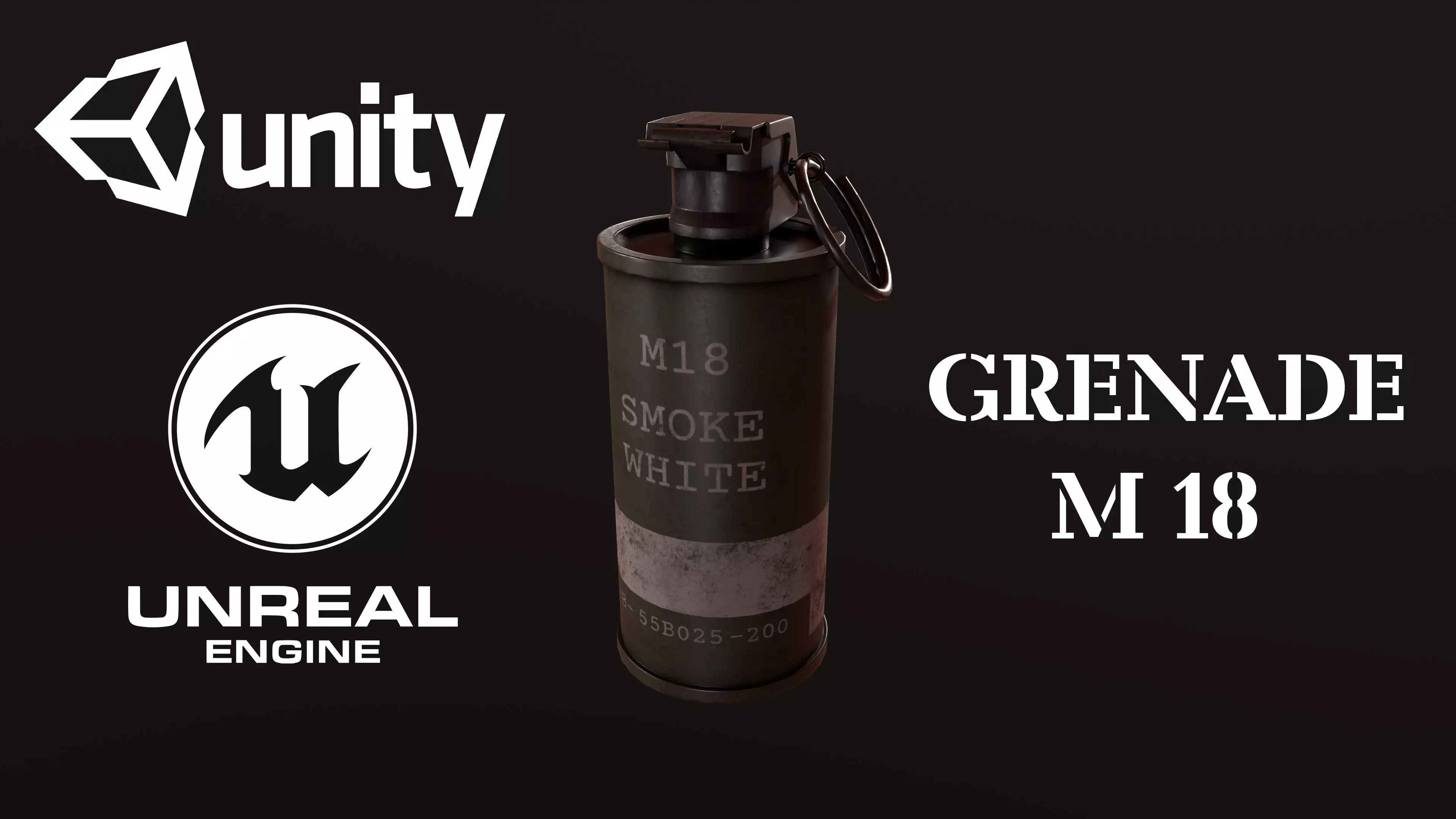 GRENADE M 18 Low-poly 3D model_0