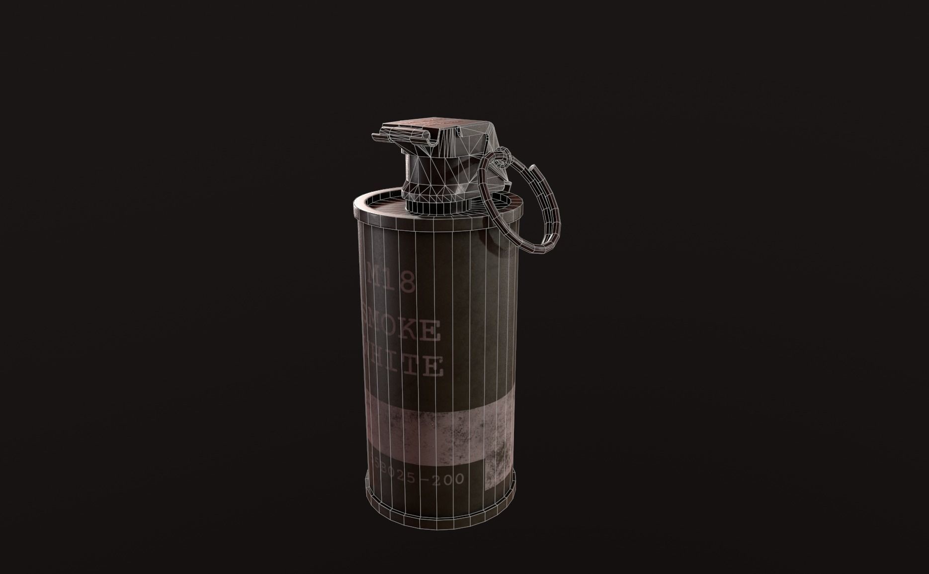 GRENADE M 18 Low-poly 3D model_6