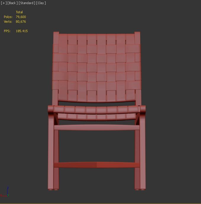 Taj White Woven Leather Dining Chair 3D model_4