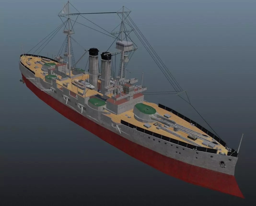 BattleShip british warship - british warship Low-poly 3D model_0