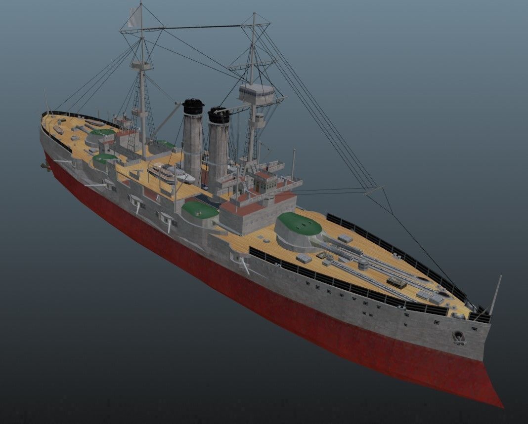 BattleShip british warship - british warship Low-poly 3D model_23