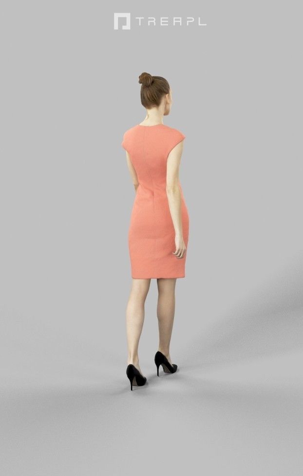 3d  crowds and Beauty a foreground elegant walking woman  3D Model Collection_15