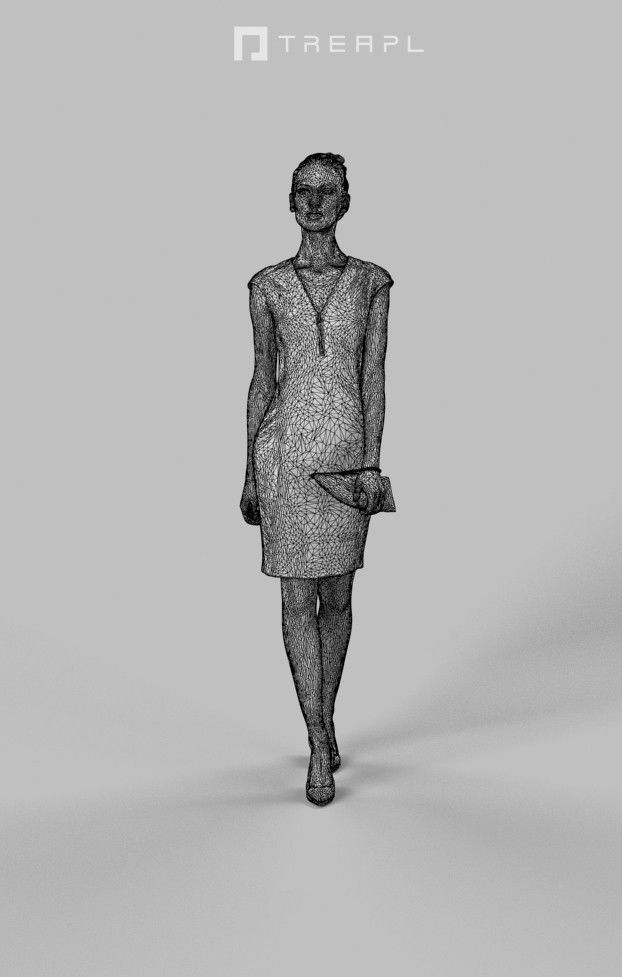 3d  crowds and Beauty a foreground elegant walking woman  3D Model Collection_18