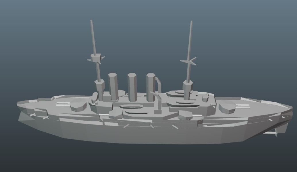 BattleShip Low-poly 3D model_21