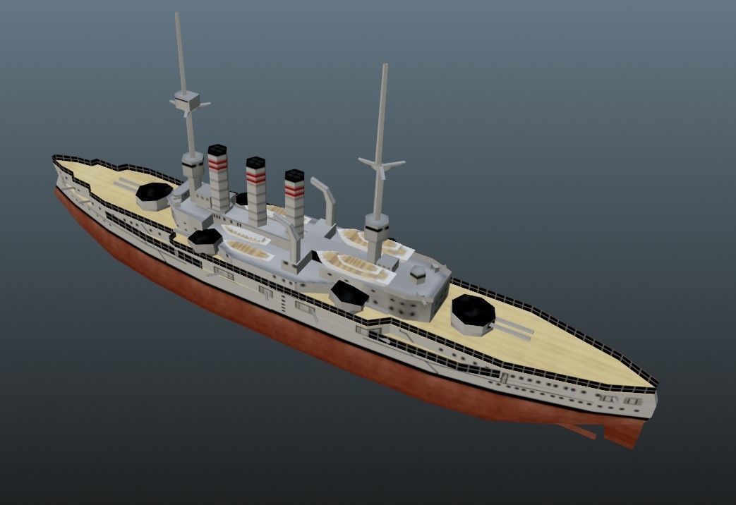 BattleShip Low-poly 3D model_3