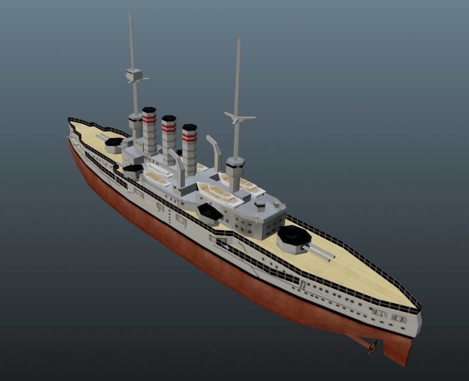 BattleShip Low-poly 3D model_23