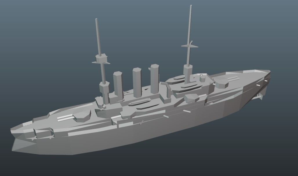 BattleShip Low-poly 3D model_22