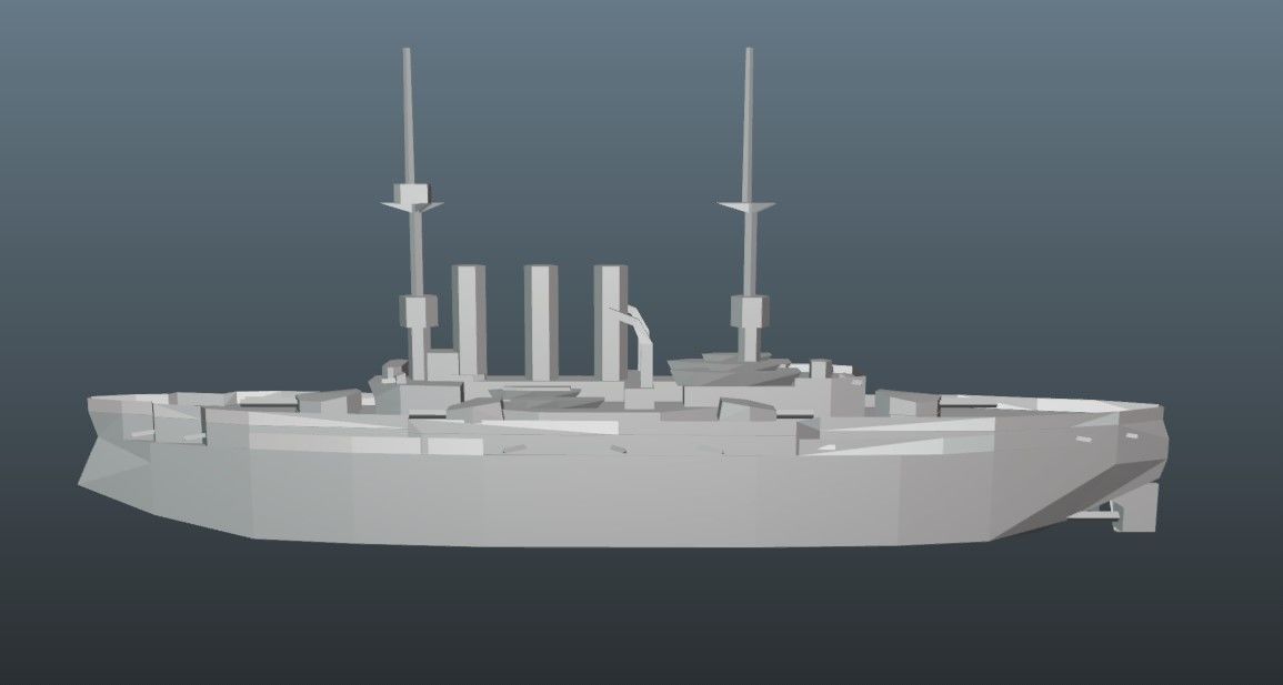 BattleShip Low-poly 3D model_20