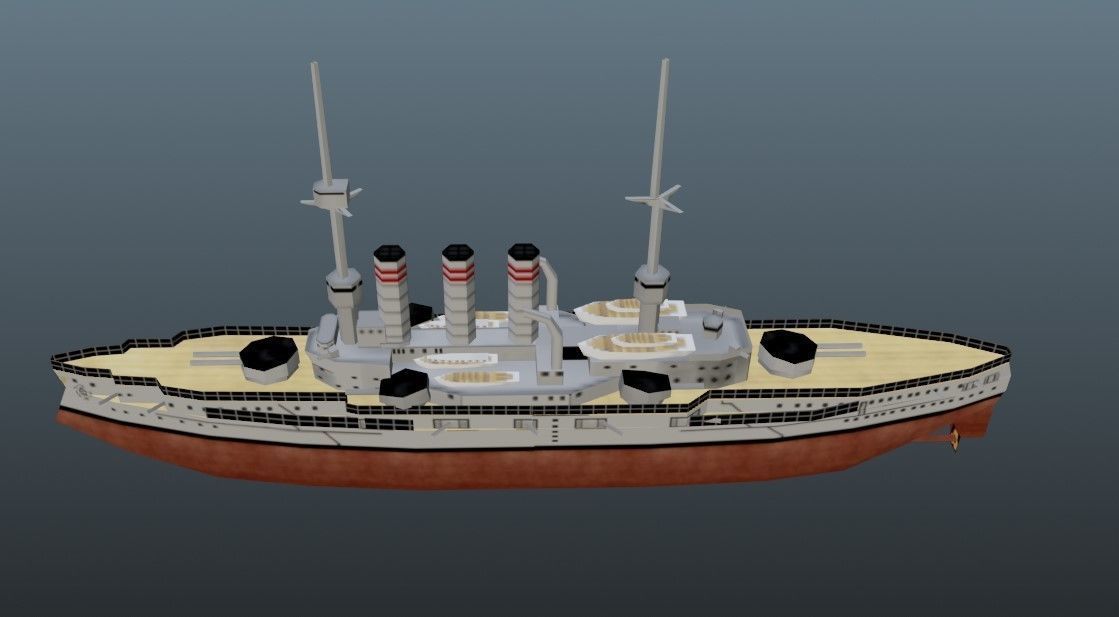 BattleShip Low-poly 3D model_10