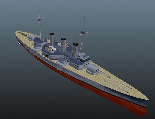 BattleShip german Low-poly 3D model