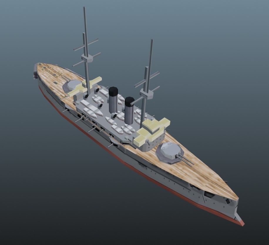 BattleShip britannia Low-poly 3D model_23