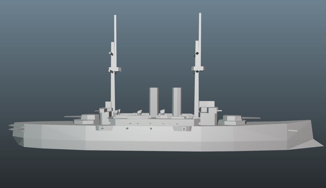 BattleShip britannia Low-poly 3D model_14