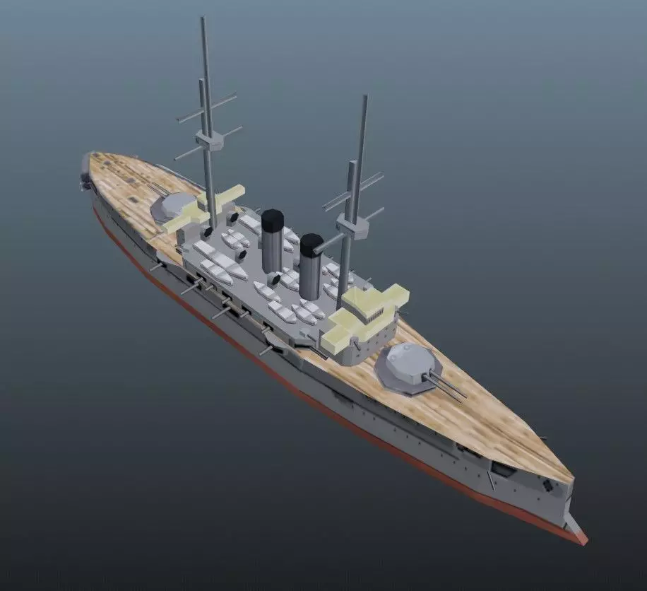 BattleShip britannia Low-poly 3D model_0