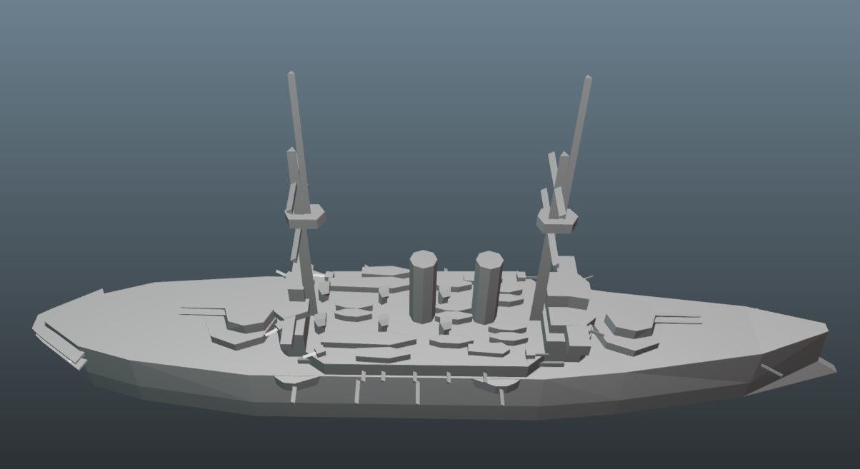 BattleShip britannia Low-poly 3D model_7