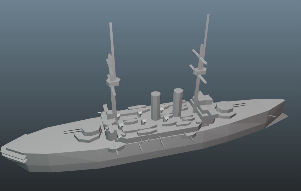 BattleShip britannia Low-poly 3D model_13
