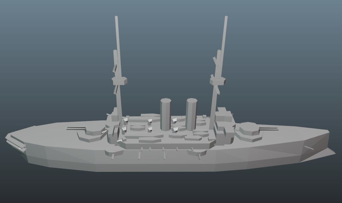 BattleShip britannia Low-poly 3D model_21