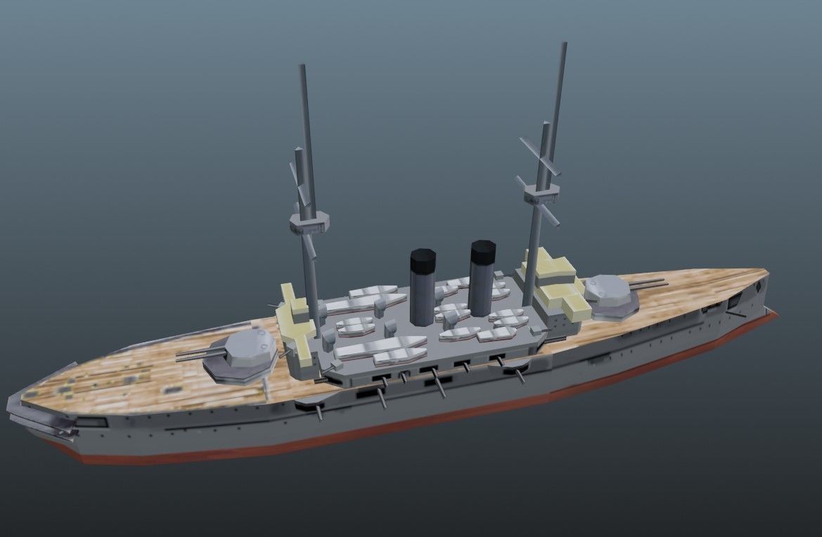 BattleShip britannia Low-poly 3D model_3