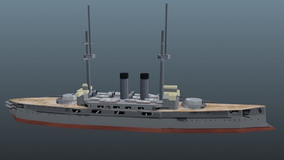 BattleShip britannia Low-poly 3D model_1