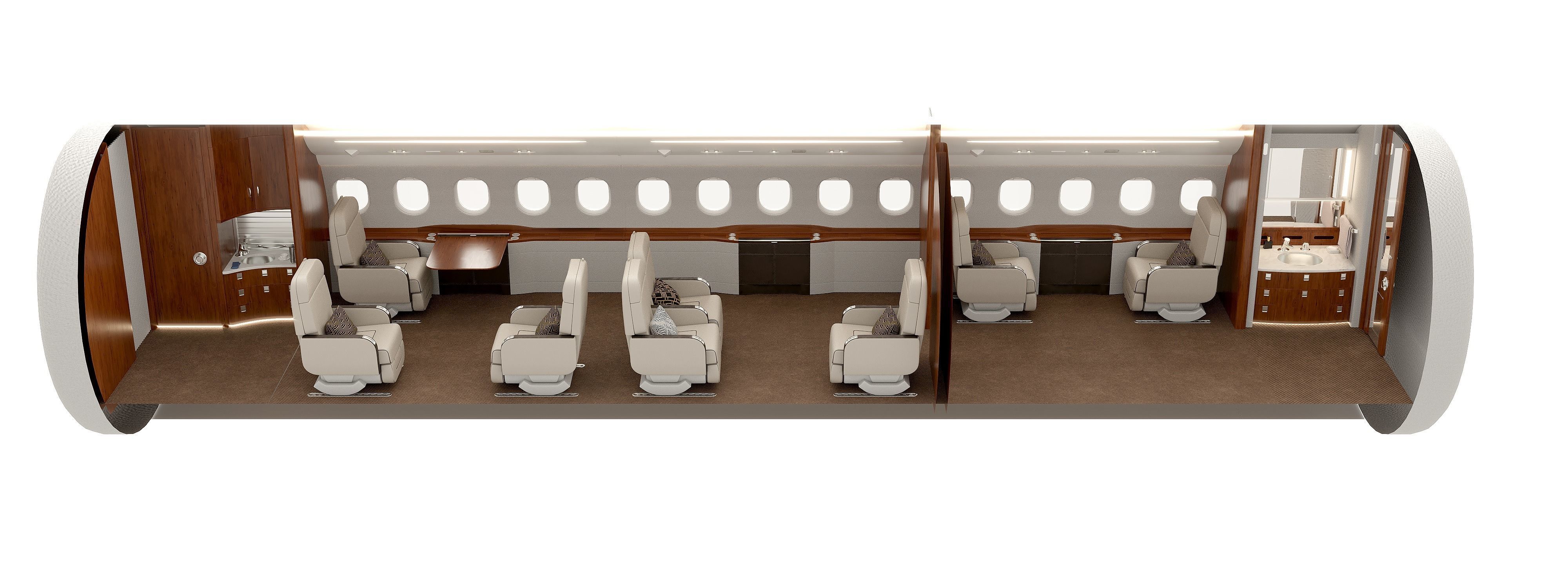 Buisiness jet interior 3D model_12