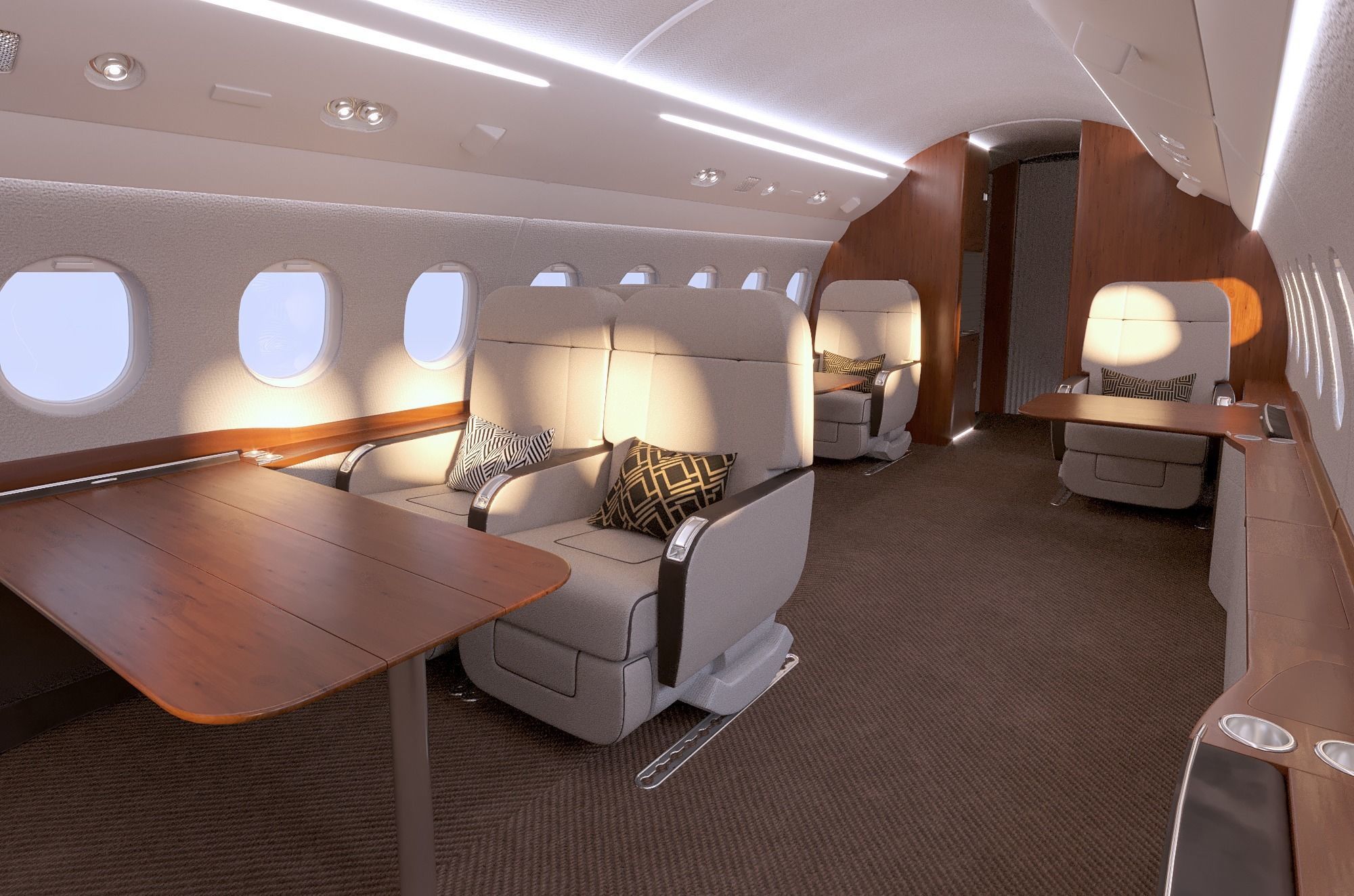Buisiness jet interior 3D model_0