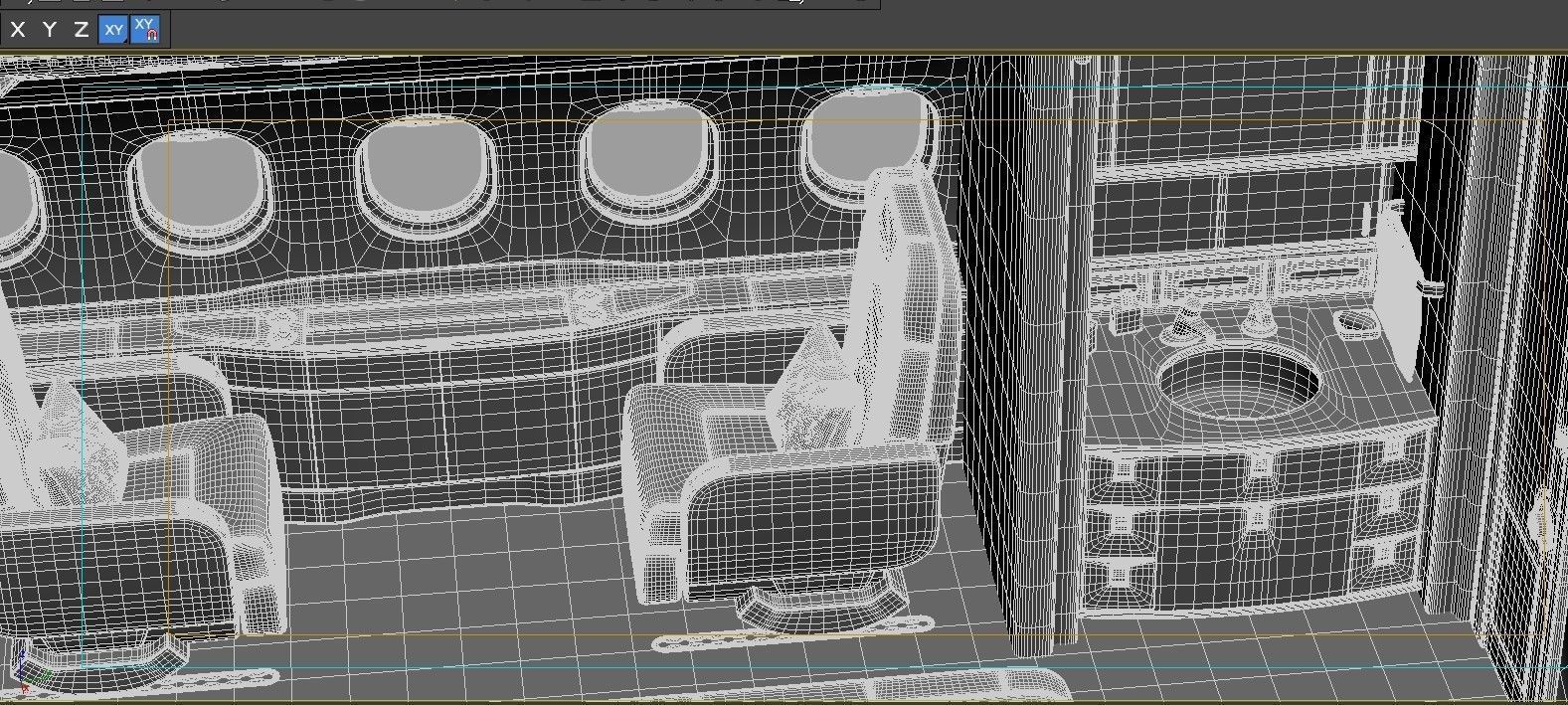 Buisiness jet interior 3D model_18
