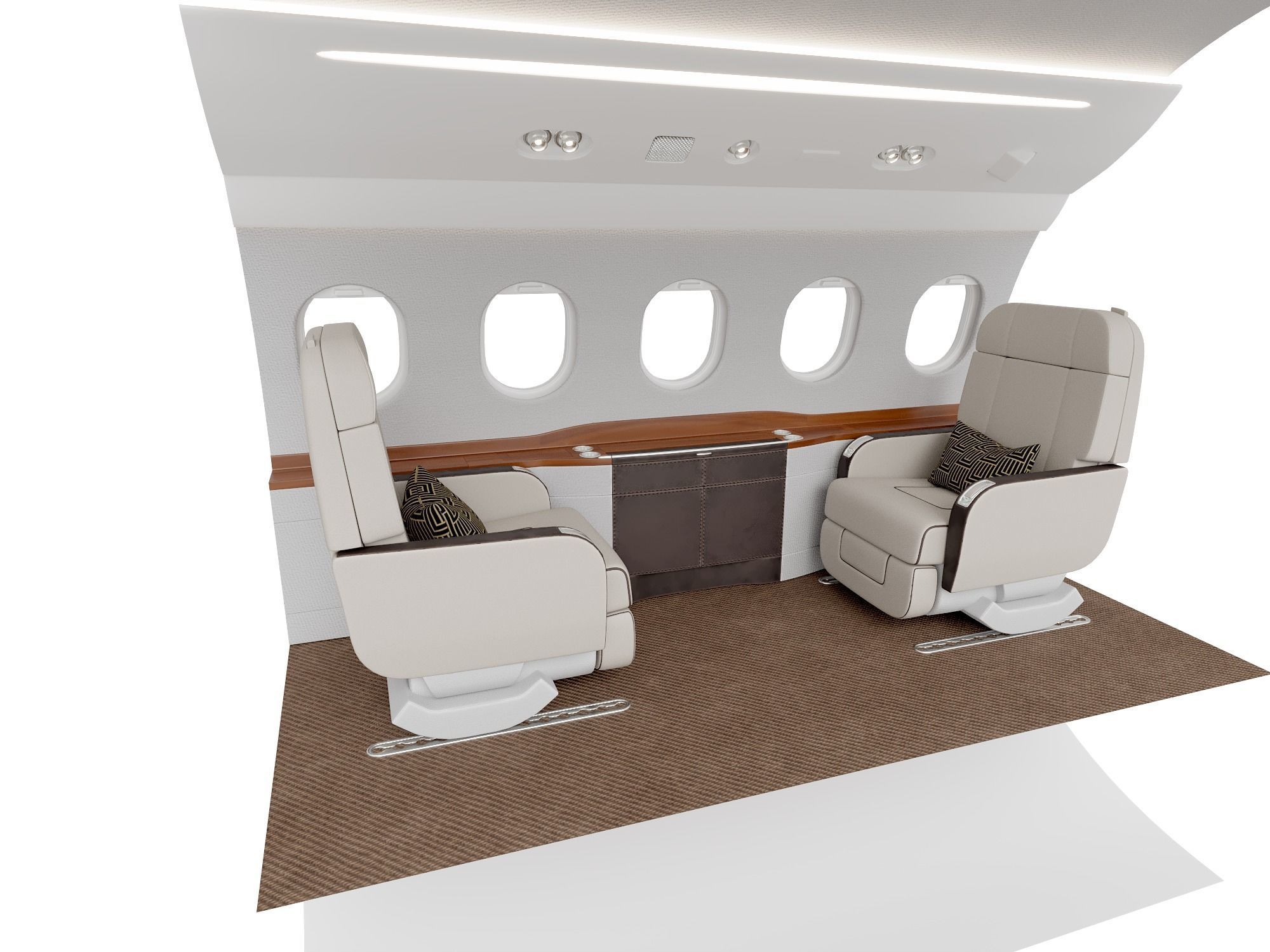 Buisiness jet interior 3D model_7