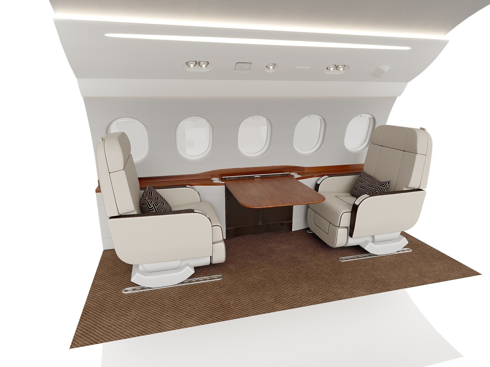Buisiness jet interior 3D model_8