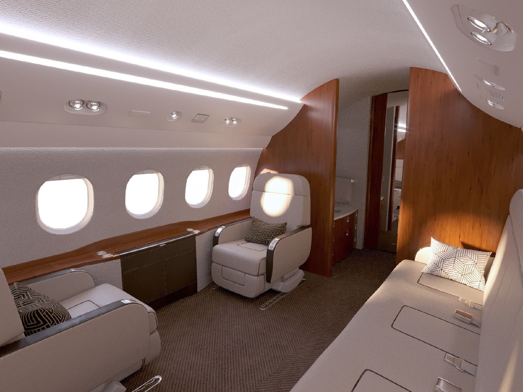 Buisiness jet interior 3D model_4