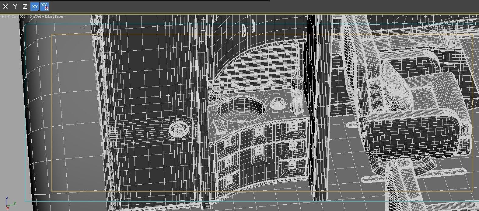 Buisiness jet interior 3D model_19
