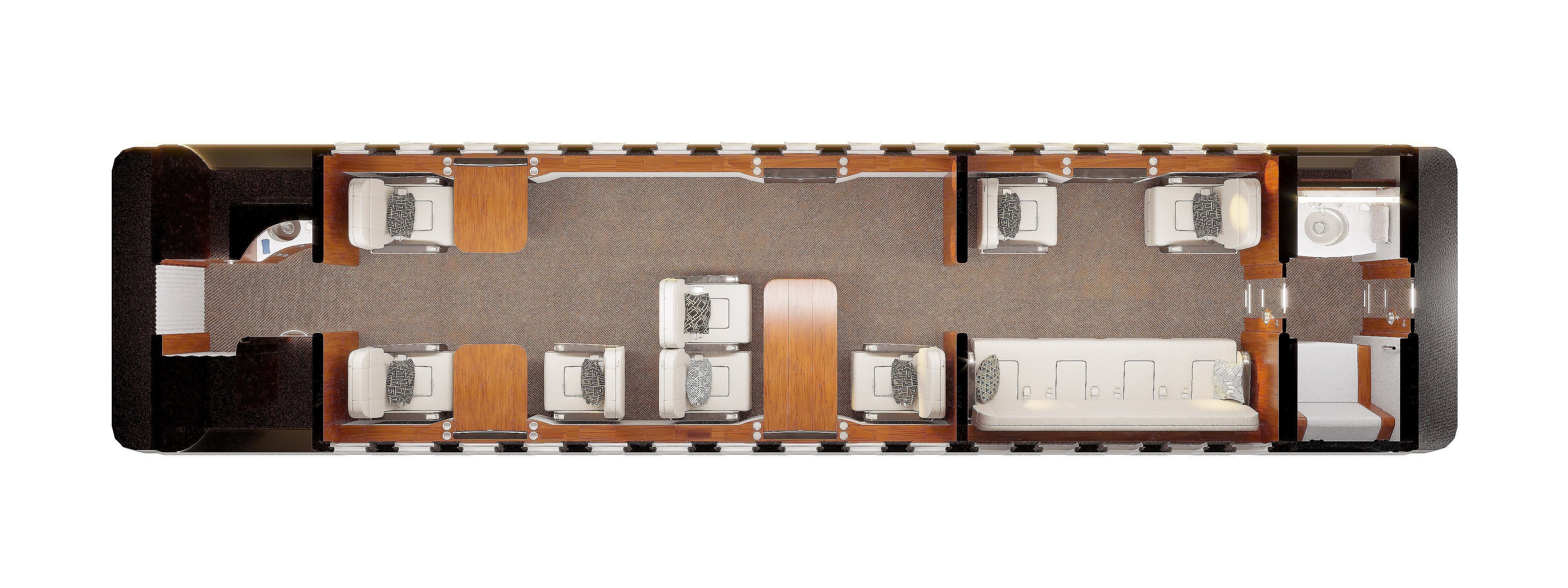 Buisiness jet interior 3D model_2