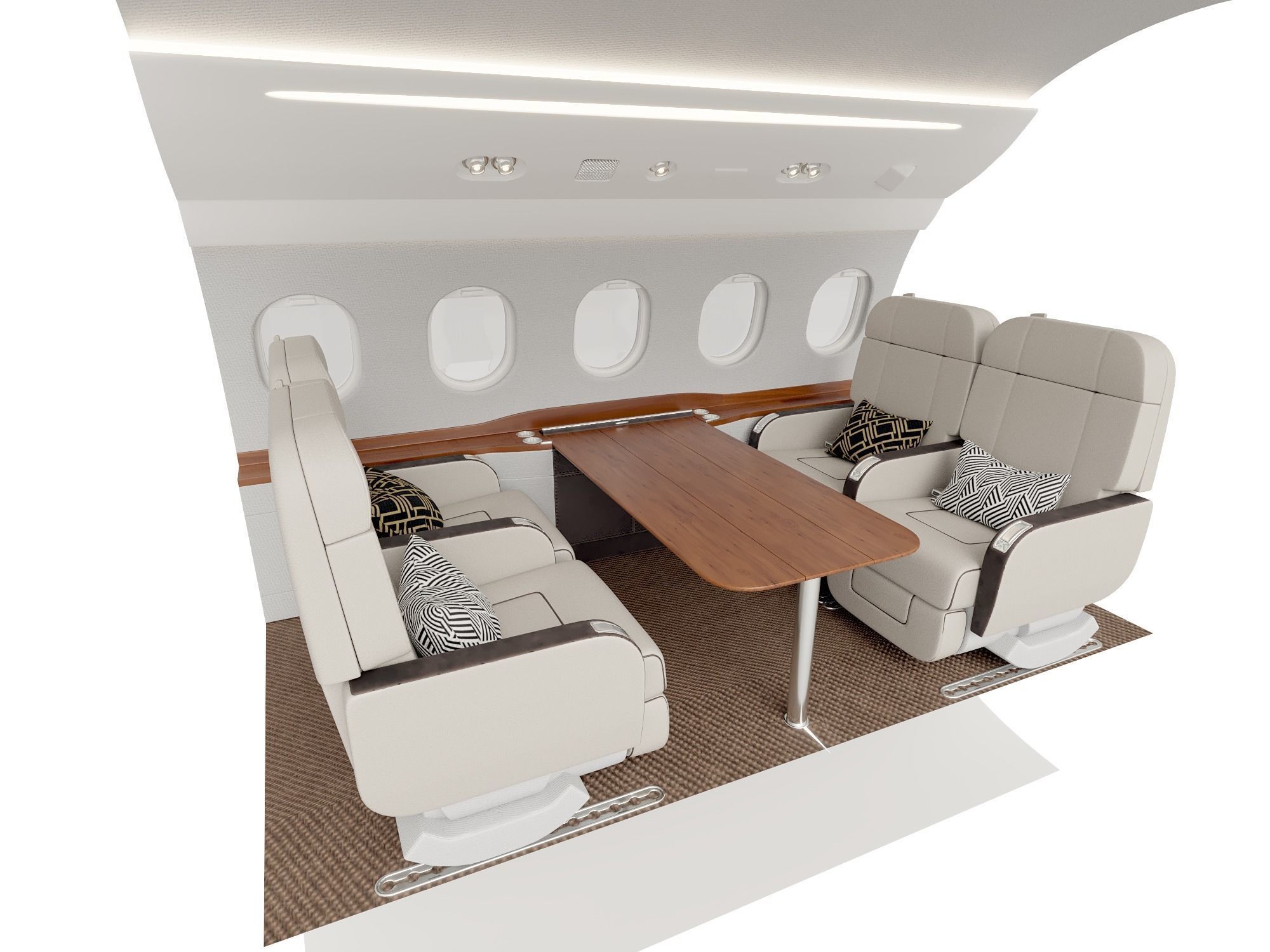 Buisiness jet interior 3D model_9