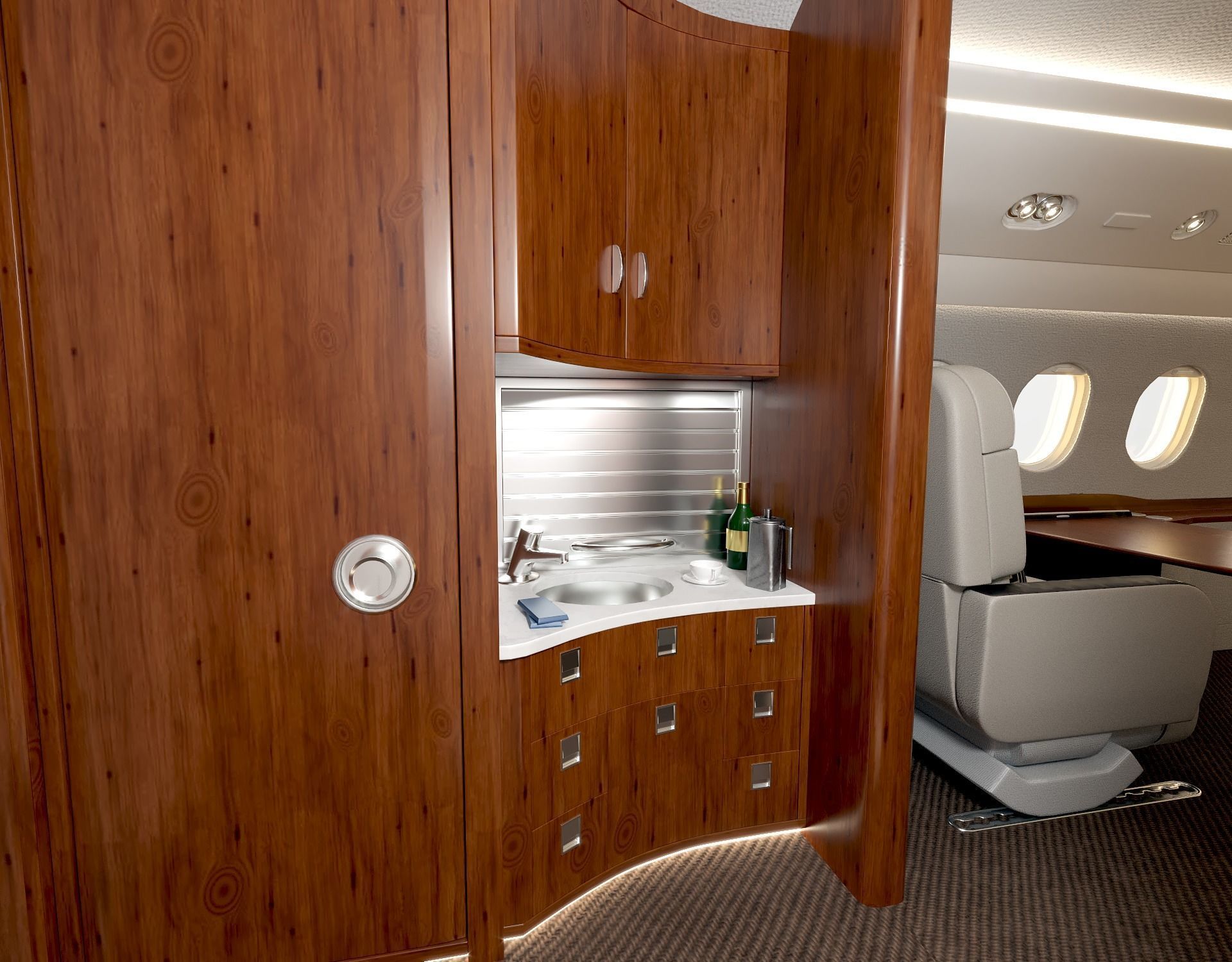 Buisiness jet interior 3D model_5