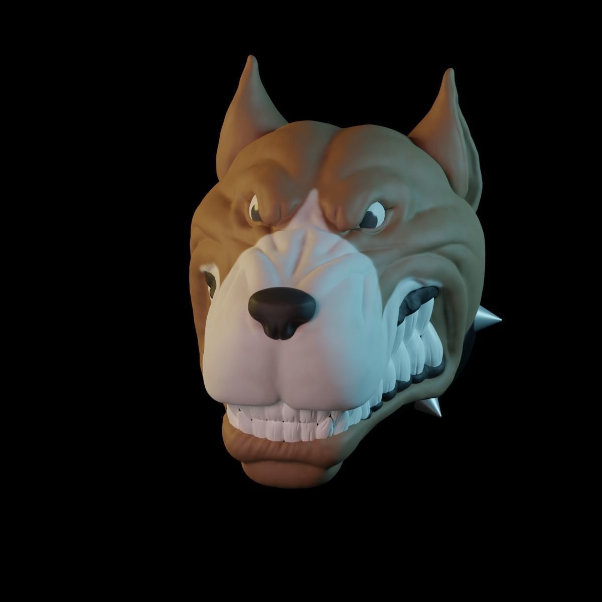 dog head 3D print model_0