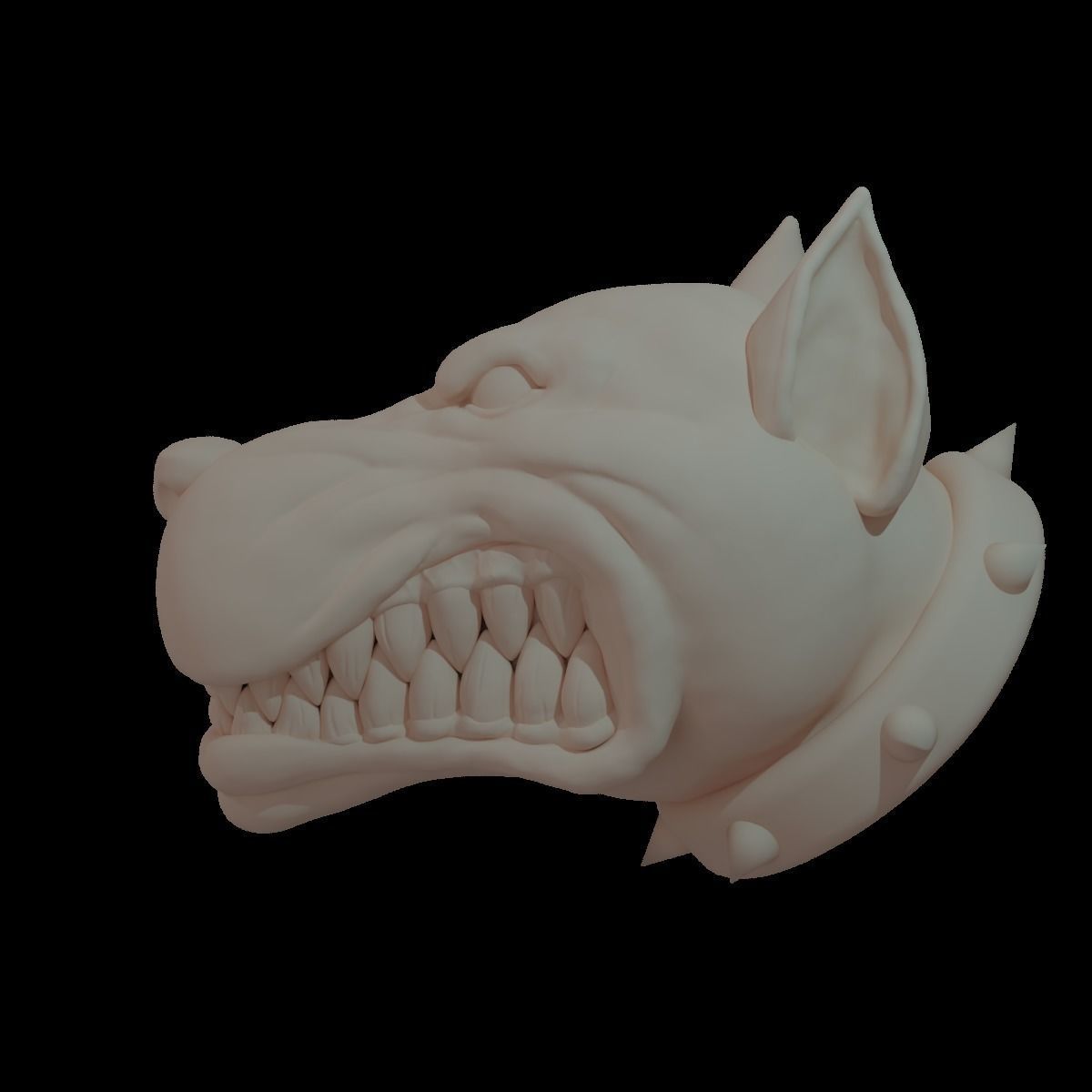 dog head 3D print model_4