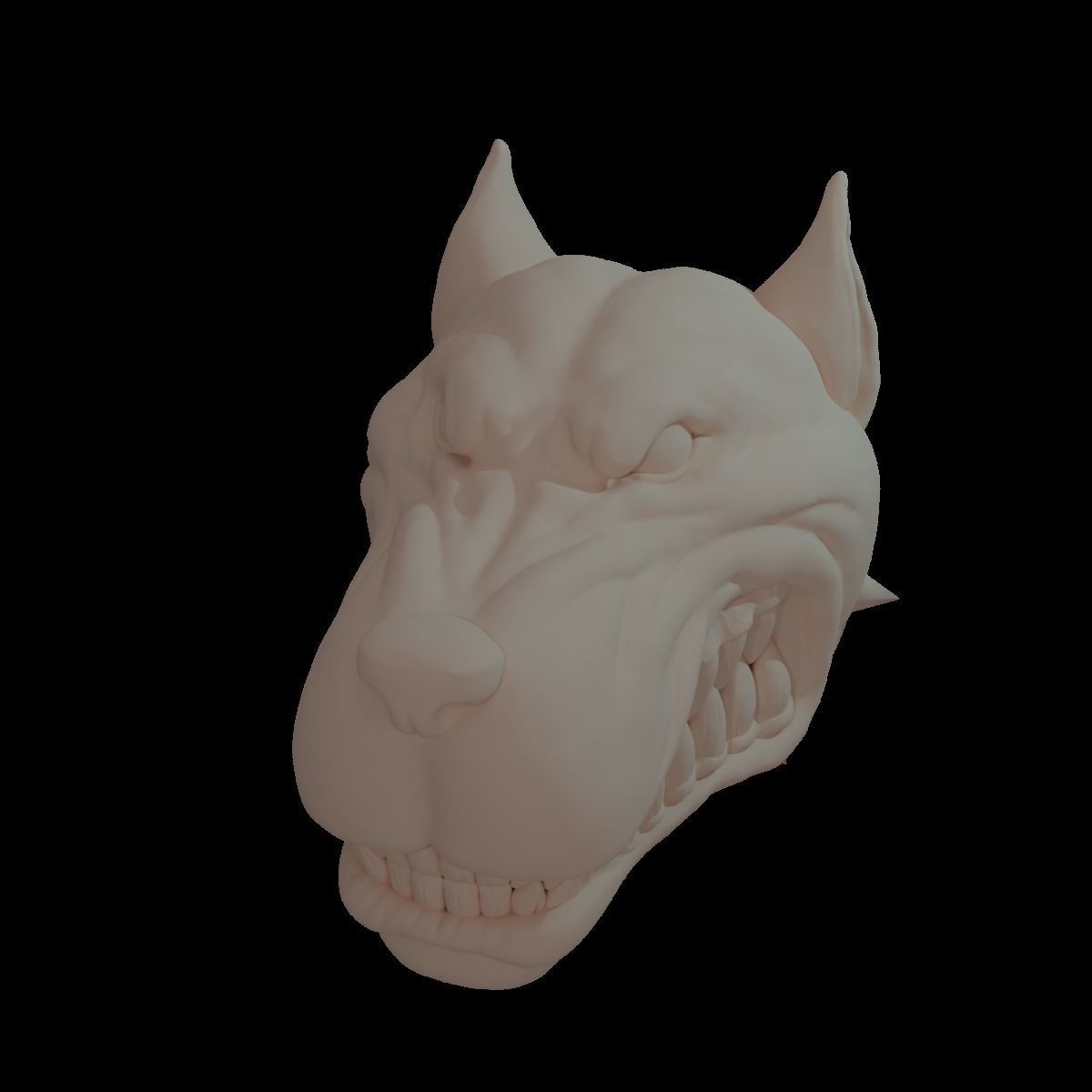 dog head 3D print model_3
