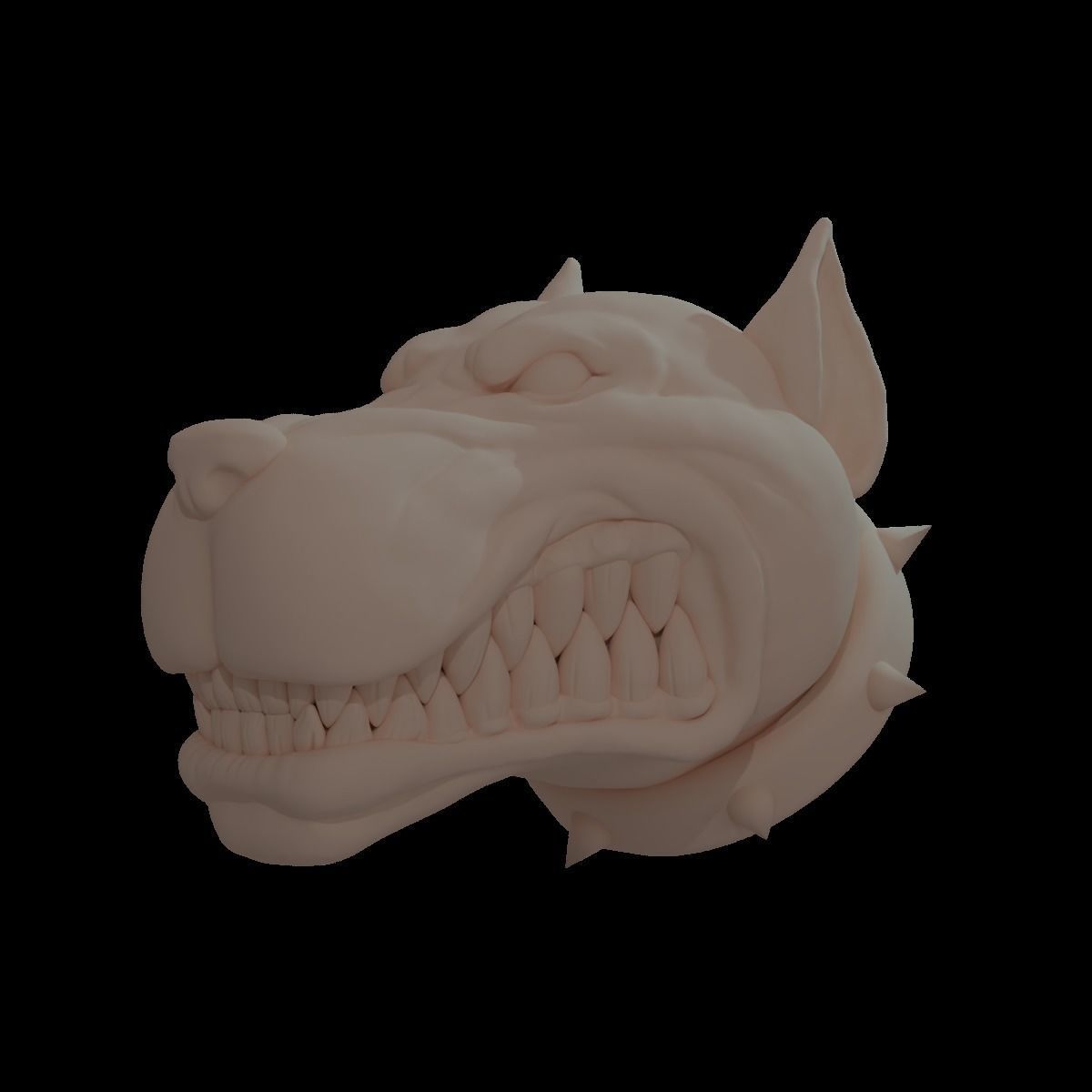 dog head 3D print model_1