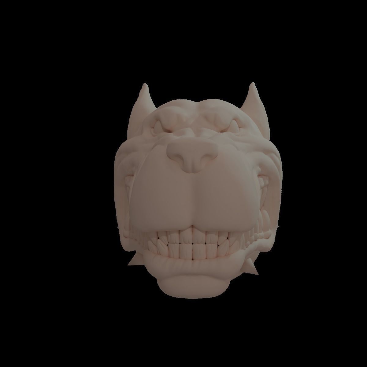 dog head 3D print model_2