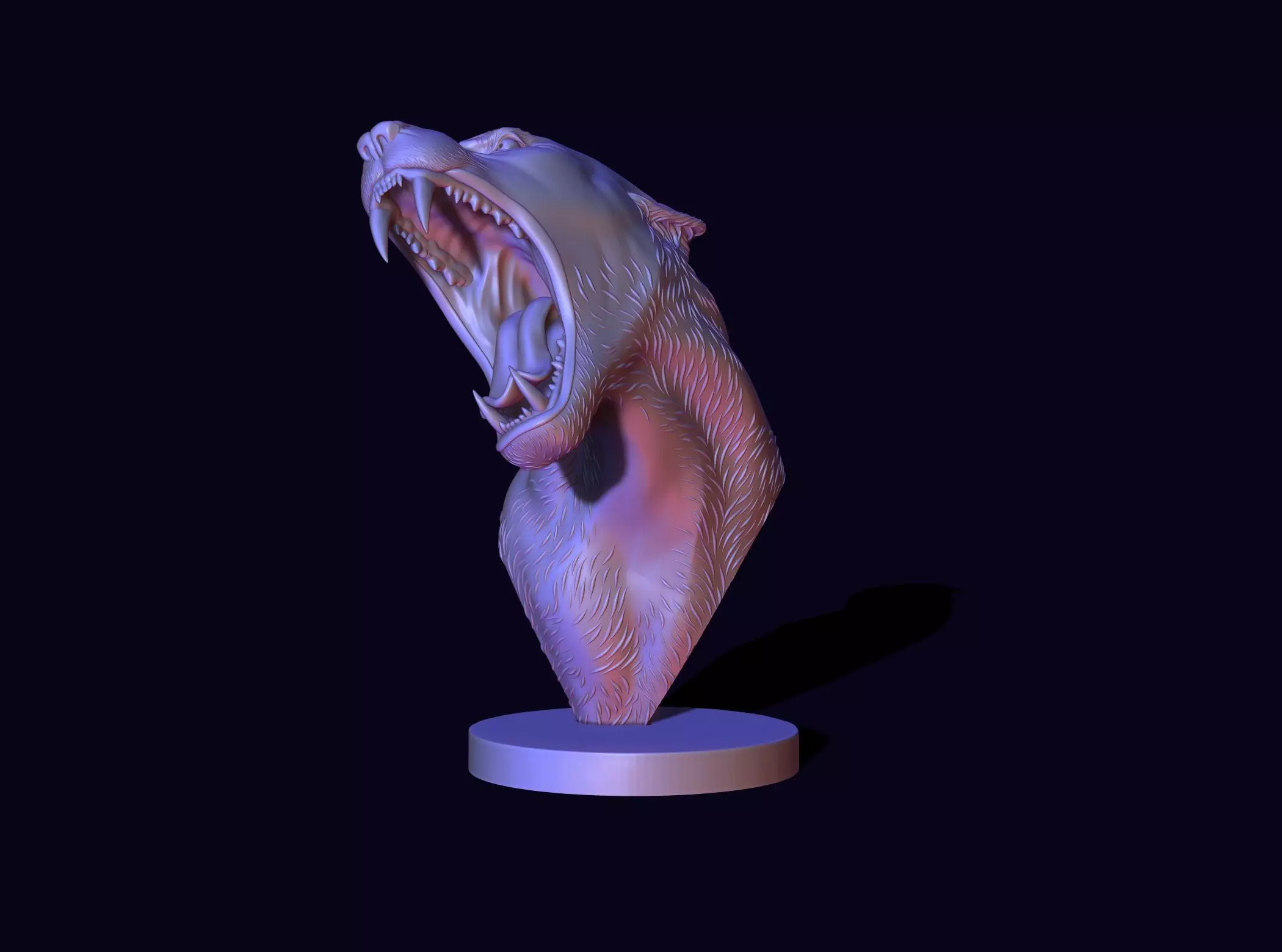 3D bust of a lioness 3D print model