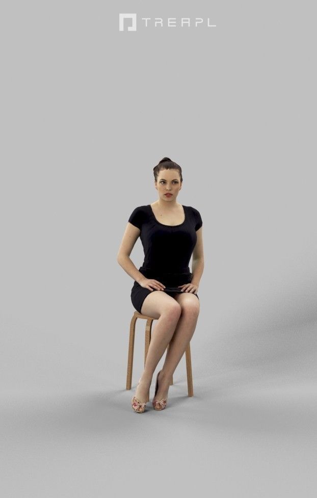 3d crowds and midground Dream audience sitting woman 3D Model Collection_15