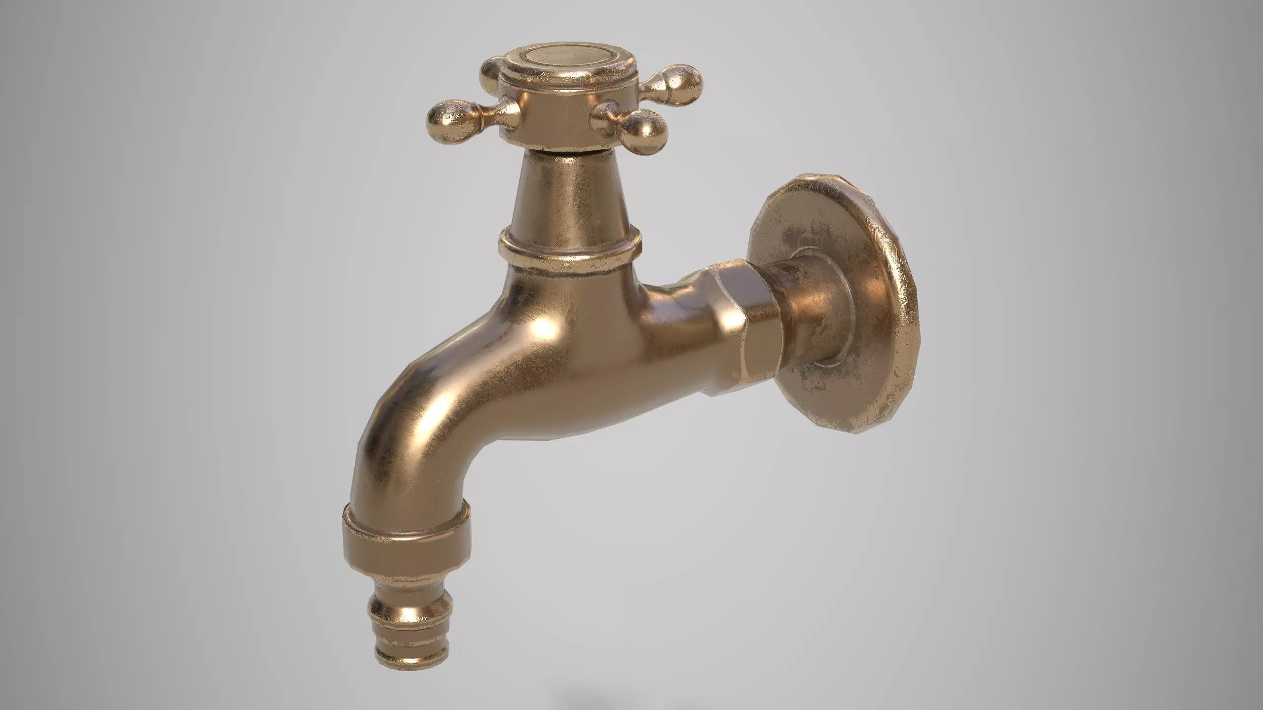 Golden Faucet 3D model_0