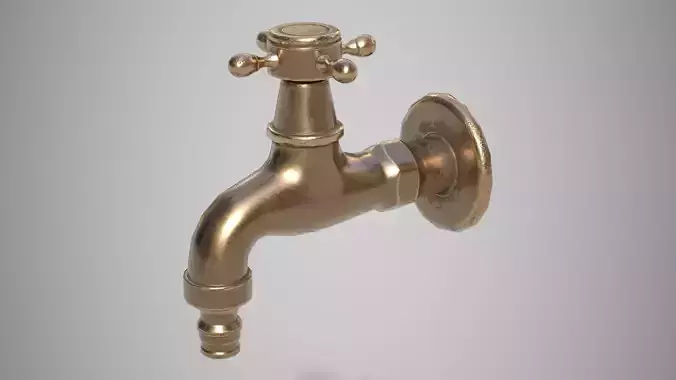 Golden Faucet 3D model